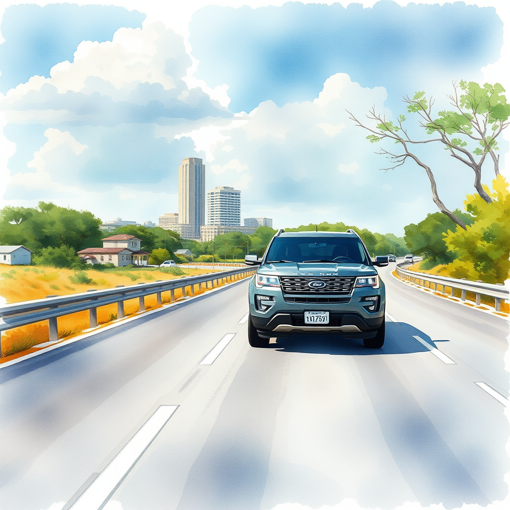 2026 Ford Explorer Driving on highway near San Antonio