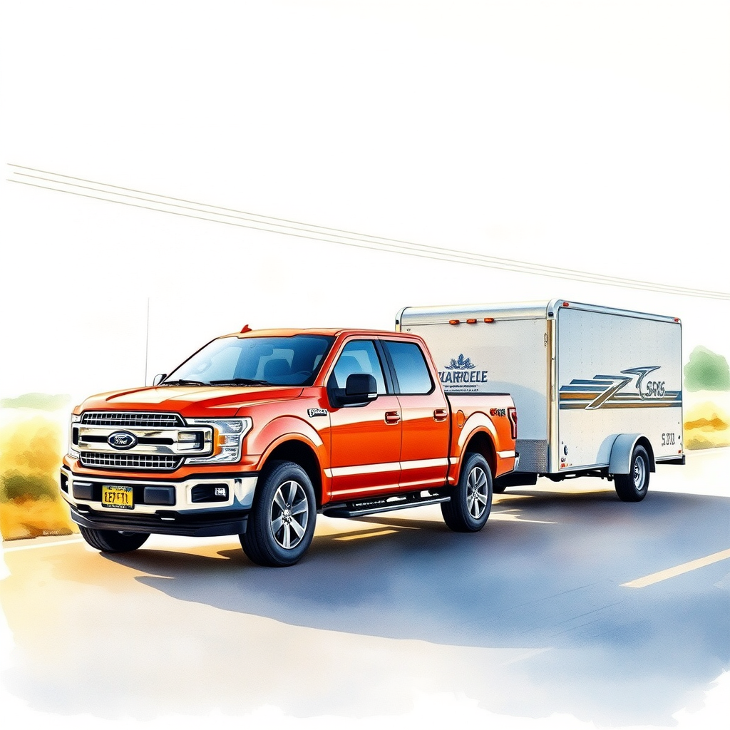 Ford F-150 towing a trailer