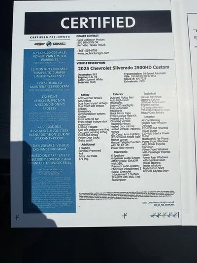 2025 Chevrolet Silverado 2500 HD Custom