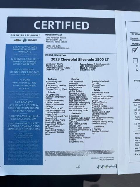 2023 Chevrolet Silverado 1500 LT (2FL)