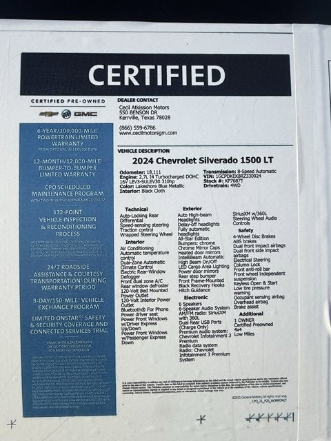 2024 Chevrolet Silverado 1500 LT (2FL)