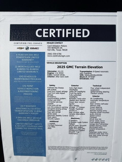 2025 GMC Terrain Elevation